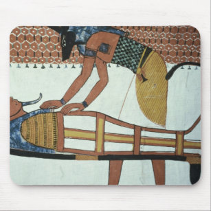 Alfombrilla De Ratón Anubis y una momia, de la tumba de Sennedjem