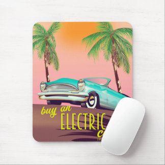 Alfombrilla De Ratón Anuncio antiguo de coche eléctrico