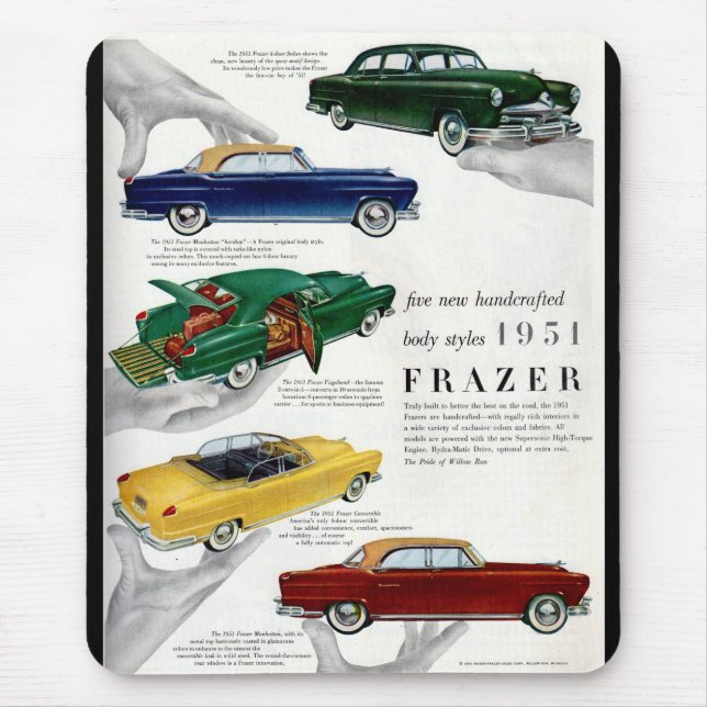 Alfombrilla De Ratón Anuncio de automóviles de Frazer de 1951 (Frente)
