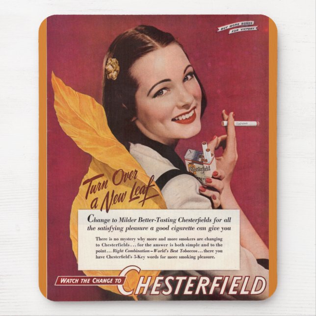Alfombrilla De Ratón Anuncio de cigarrillos de 1944 para Chesterfield (Frente)
