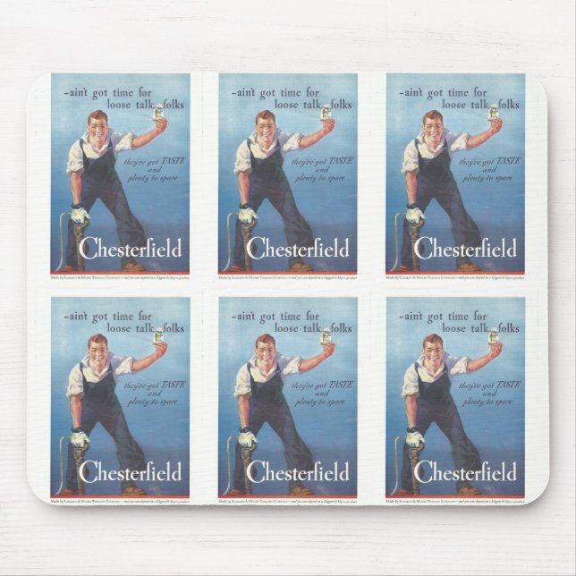 Alfombrilla De Ratón Anuncio de cigarrillos de Chesterfield de época (Frente)