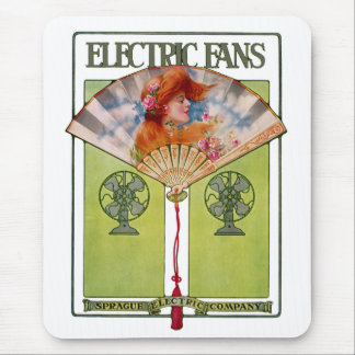 Alfombrilla De Ratón Anuncio de fans eléctricos de Art Nouveau