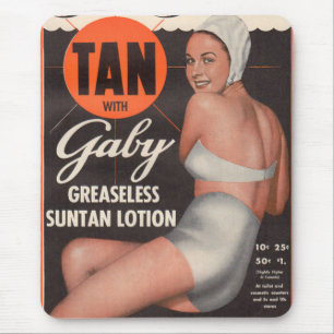 Alfombrilla De Ratón Anuncio de Gaby Suntan Lotion 1950