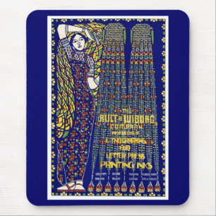 Alfombrilla De Ratón Anuncio de tinta de impresión Art Nouveau