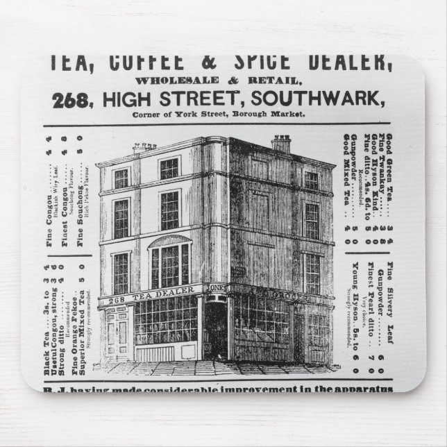 Alfombrilla De Ratón Anuncio para Roberto Jones, té (Frente)