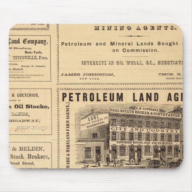 Alfombrilla De Ratón Anuncios petroleros de Nueva York y Pennsylvania (Frente)
