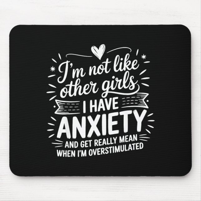 Alfombrilla De Ratón Anxiety Humor For Women With Overstimulation  (Frente)