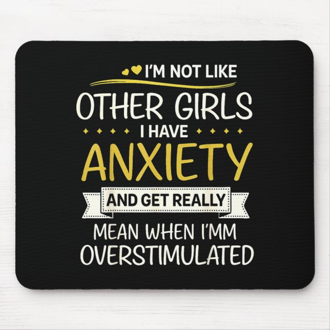 Alfombrilla De Ratón Anxiety Humor For Women With Overstimulation  (Frente)