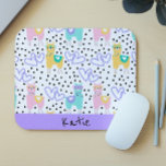 Alfombrilla De Ratón Apaca Llama Personalizada Colorida Púrpura Rosa<br><div class="desc">Este diseño fue creado a través del arte digital. Se puede personalizar haciendo clic en el botón personalizar y cambiando el color, agregando un nombre, iniciales o tus palabras favoritas. Contáctame en colorflowcreations@gmail.com si quieres tener este diseño en otro producto. Compra mi pintura de acrílico abstracta original a la venta...</div>