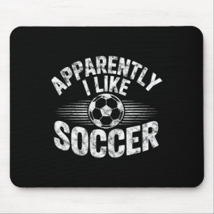 Alfombrilla De Ratón Aparentemente me gusta el fútbol vintage día de pa