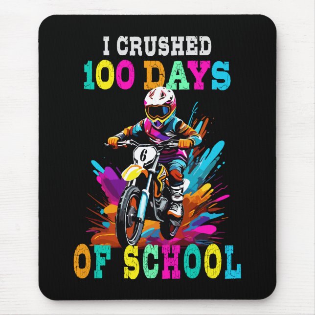 Alfombrilla De Ratón Aplasté 100 días del colegio Motocross (Frente)