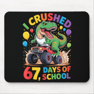 Alfombrilla De Ratón Aplasté 67 Días De Colegio Camión Monstruo Dinosau