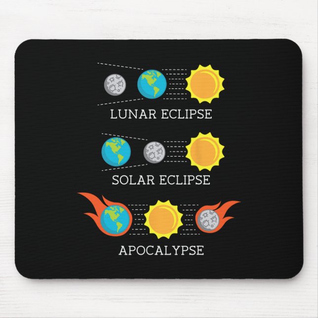 Alfombrilla De Ratón Apocalipsis Espacio del eclipse solar lunar (Frente)