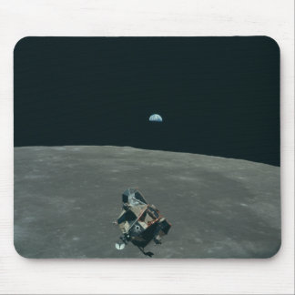 Alfombrilla De Ratón Apollo Lunar Lander y Earrise Over Moon