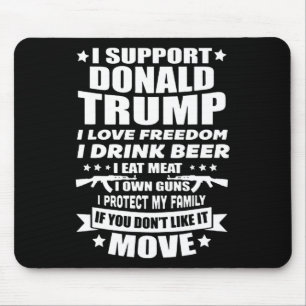 Alfombrilla De Ratón Apoya a Donald Trump Amo la libertad y bebo cervez