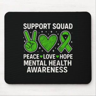Alfombrilla De Ratón Apoyo a Squad Mental Health Awareness Groovy Green