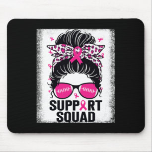 Alfombrilla De Ratón Apoyo a Squad Messy Bun Pink Breaking Cancer Aware