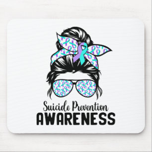 Alfombrilla De Ratón Apoyo a Squad Messy Bun Suicide Prevención Awarene
