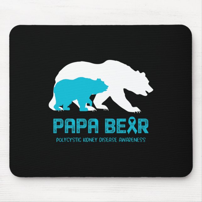 Alfombrilla De Ratón Apoyo Oso Conciencia sobre la enfermedad renal pol (Frente)