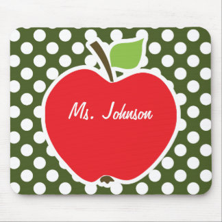 Alfombrilla De Ratón Apple en puntos de polka verde oscuro