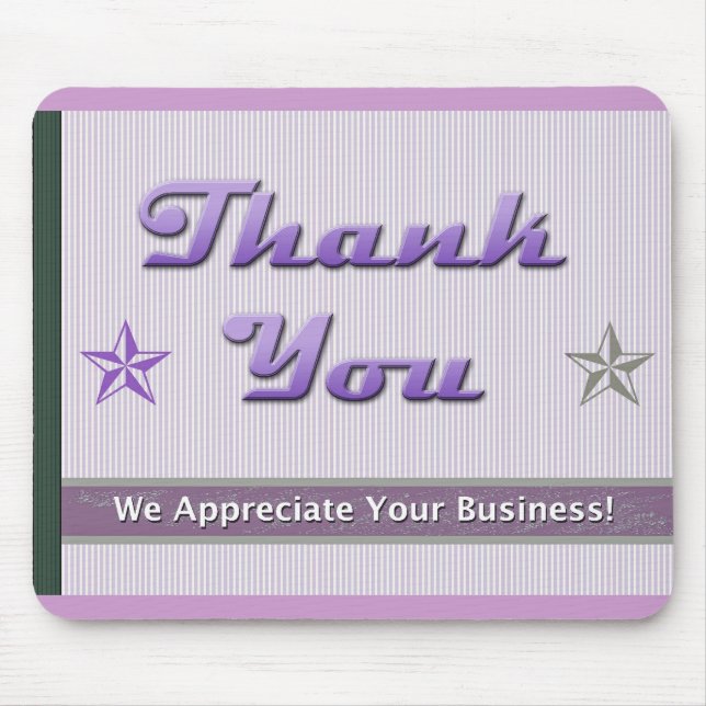 Alfombrilla De Ratón Apreciación del cliente Estrellas moradas y rayas (Frente)