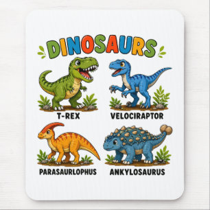 Alfombrilla De Ratón Aprendizaje de especies de dinosaurios para niños