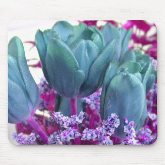 Alfombrilla De Ratón Aquamarine Tulips Mousepad (Frente)