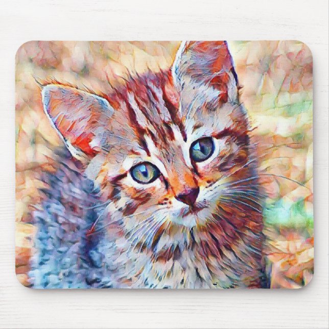 Alfombrilla De Ratón aquarell kitten (Frente)