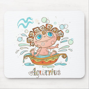 Alfombrilla De Ratón Aquarius Dibujo Animado Bebé