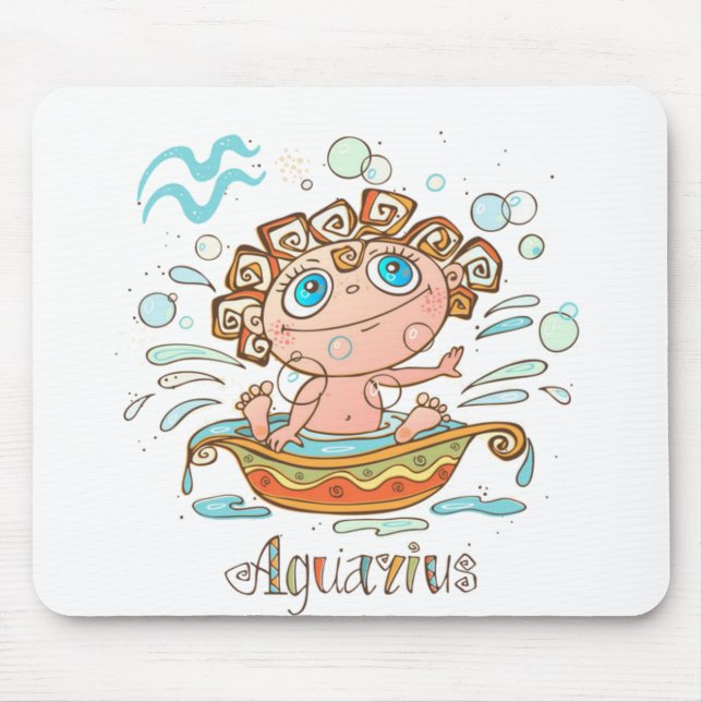 Alfombrilla De Ratón Aquarius Dibujo Animado Bebé (Frente)