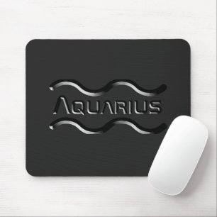 Alfombrilla De Ratón AQUARIUS, Diseño Resumen del Rótulo Zodiaco,