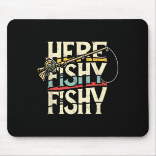 Alfombrilla De Ratón Aquí Peces Divertidos Peces Pesca