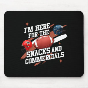 Alfombrilla De Ratón Aquí por los snacks y comerciales hombres fútbol