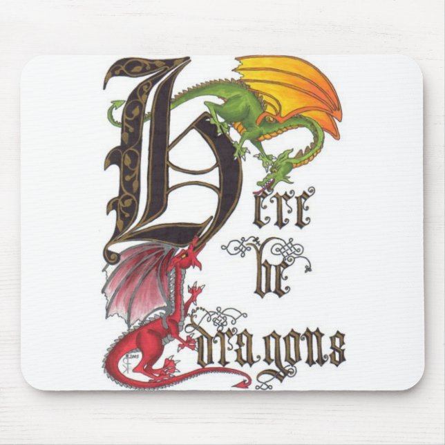 Alfombrilla De Ratón Aquí sea dragones Mousepad (Frente)