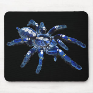 Alfombrilla De Ratón Araña tarántula, arácnido, araña azul grande/negro