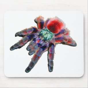 Alfombrilla De Ratón Araña tarántula, arácnido, araña azul/roja grande