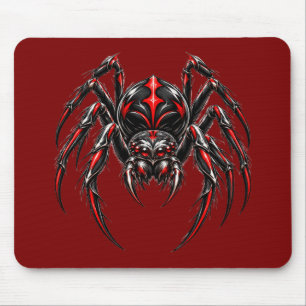 Alfombrilla De Ratón Araña Viuda Negra Gótica Rojo Ciberpunk Ratón de J