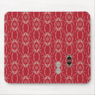 Alfombrilla De Ratón Arañas - Rojo sanguíneo y Blanco óseo