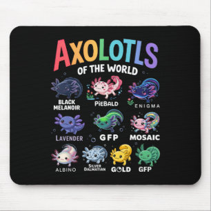 Alfombrilla De Ratón Araquísimos Del Mundo Kawaii Axolotl Arte Cuto