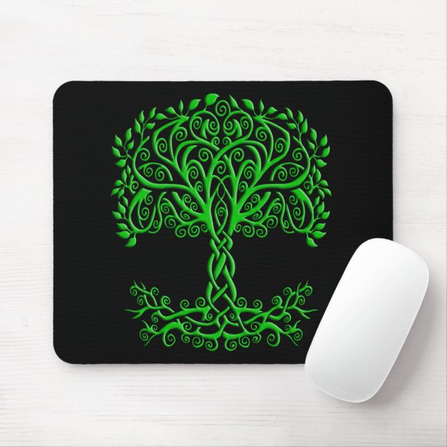 Alfombrilla De Ratón Árbol Celta Verde De La Vida (Con ratón)