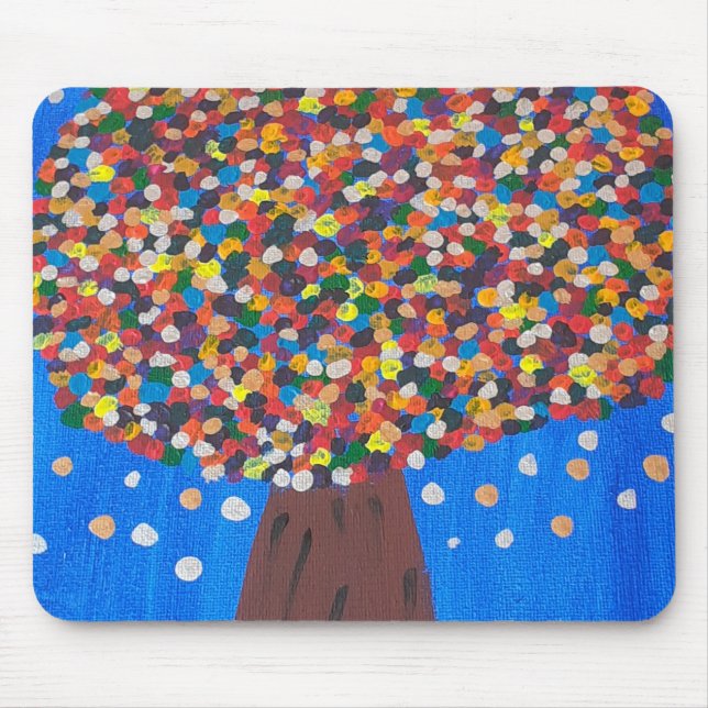 Alfombrilla De Ratón Árbol colorido abstracto (Frente)