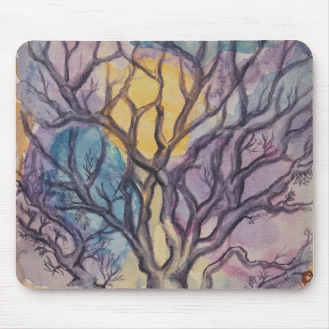 Alfombrilla De Ratón Árbol de atardecer (Frente)