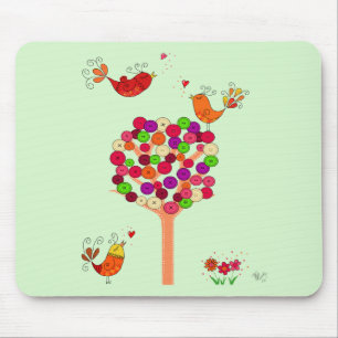 Alfombrilla De Ratón Árbol de botones naranja
