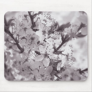 Alfombrilla De Ratón Árbol De Cerezo Agudo Negro Y Blanco