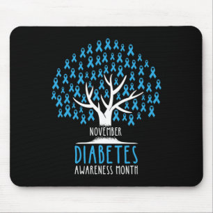 Alfombrilla De Ratón Árbol de cinta azul - Conciencia sobre la diabetes