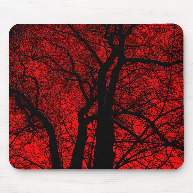 Alfombrilla De Ratón Árbol de contraste alto - rojo (Frente)