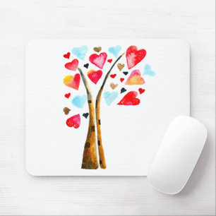 Alfombrilla De Ratón Árbol de corazones caprichosos valemtines
