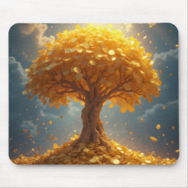 Alfombrilla De Ratón árbol de dinero dorado monedas de oro