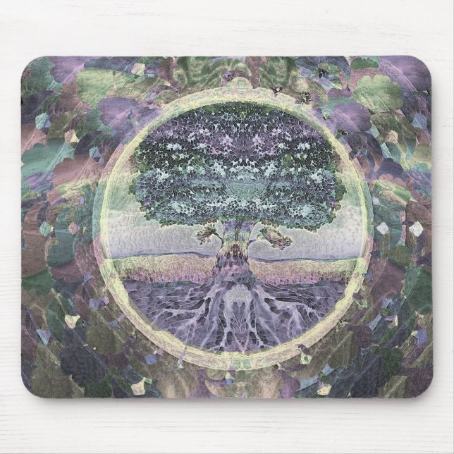 Alfombrilla De Ratón Árbol de la salud y de la prosperidad de la vida (Frente)