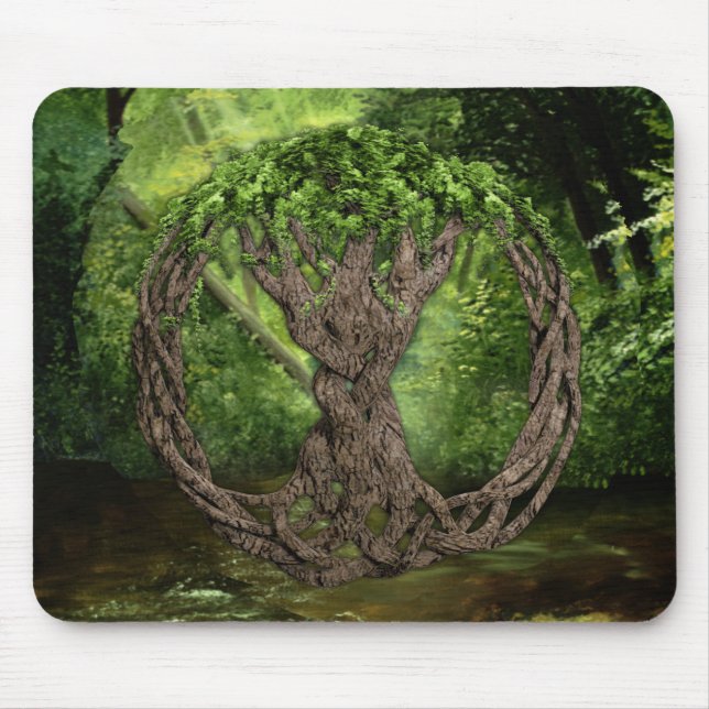 Alfombrilla De Ratón Árbol de la vida céltico (Frente)
